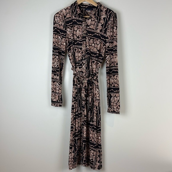 Tommy Hilfiger Long Sleeve Jersey Collar Midi Shirt Dress - Picture 2 of 10